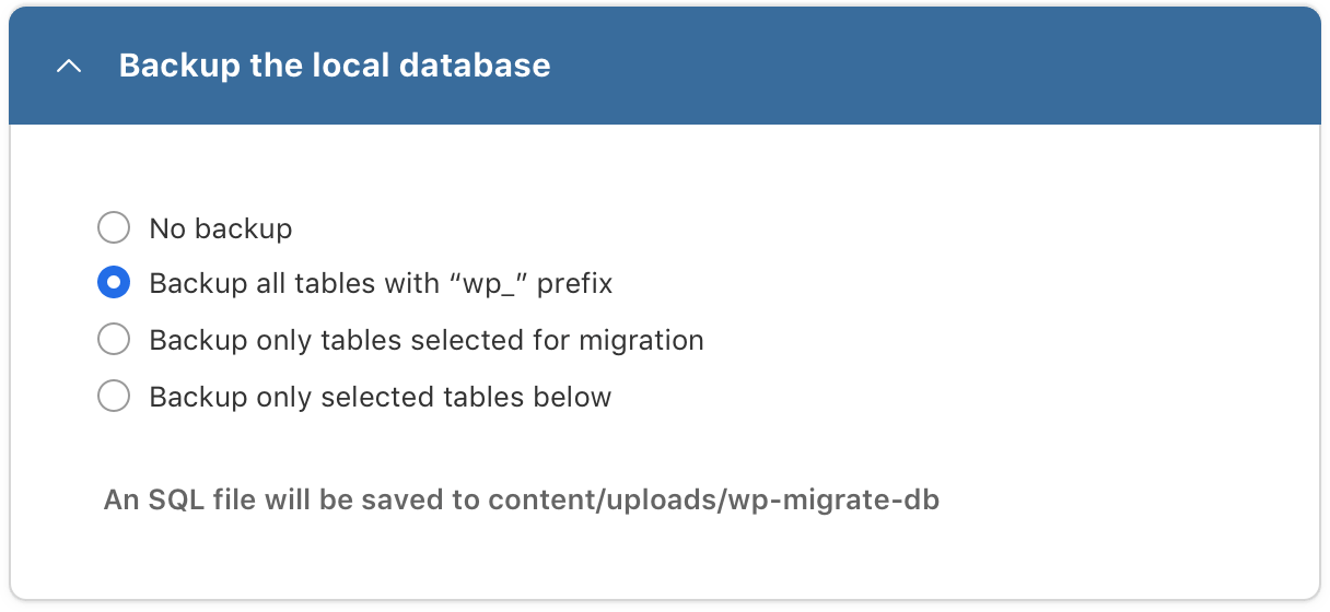 Backup Database