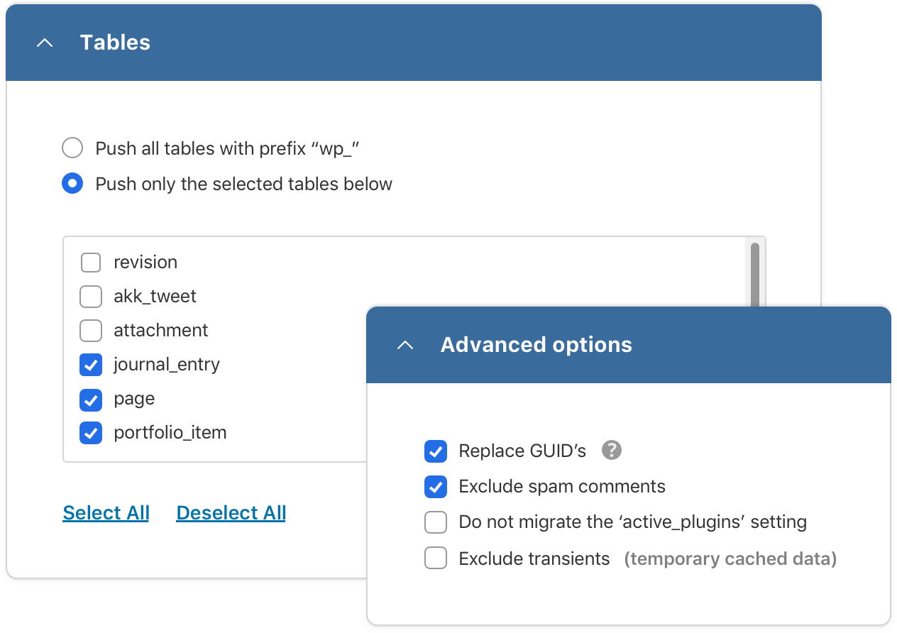 Table Migrations