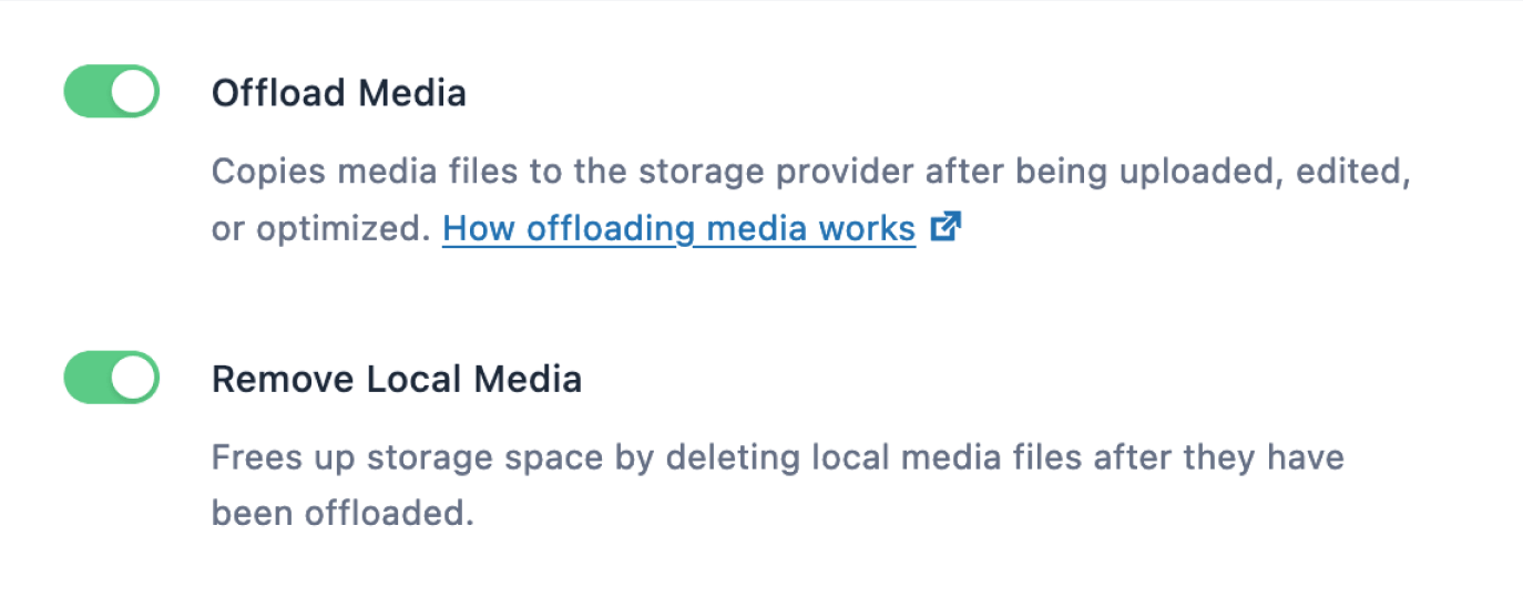 Setting to remove local media after upload